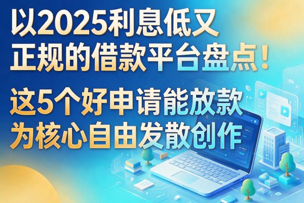 2025利息低又正规的借款平台盘点!这5个好申请能放款