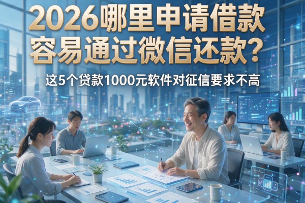 2026哪里申请借款容易通过微信还款?这5个贷款1000元软件对征信要求不高