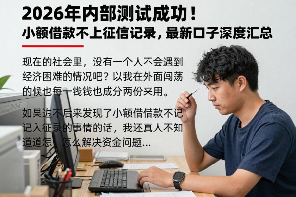 2026年内部测试成功！小额借款不上征信记录，最新口子深度汇总！