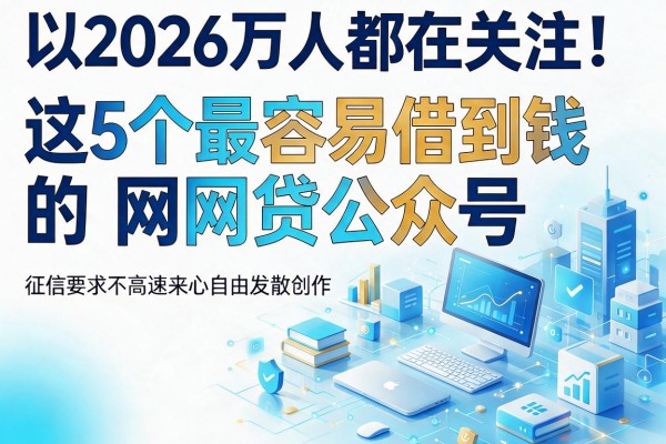 2026万人都在关注！这5个最容易借到钱的网贷公众号，征信要求不高速来