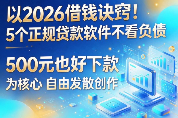 2026借钱诀窍！5个正规贷款软件不看负债，500元也好下款