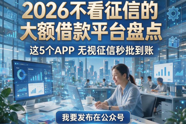 2026不看征信的大额借款平台盘点，这5个APP无视征信秒批到账