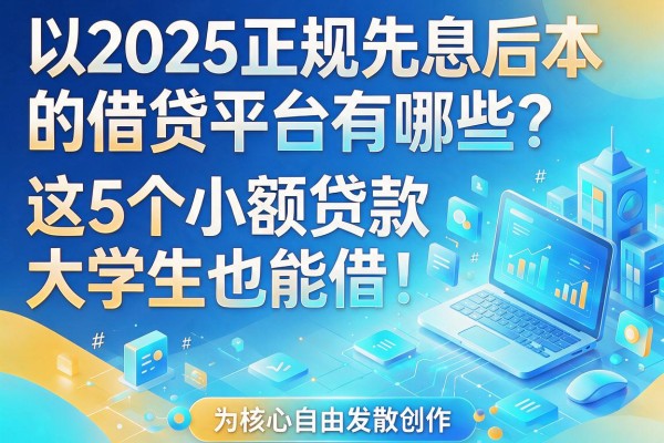 2025正规先息后本的借贷平台有哪些?这5个小额贷款大学生也能借!