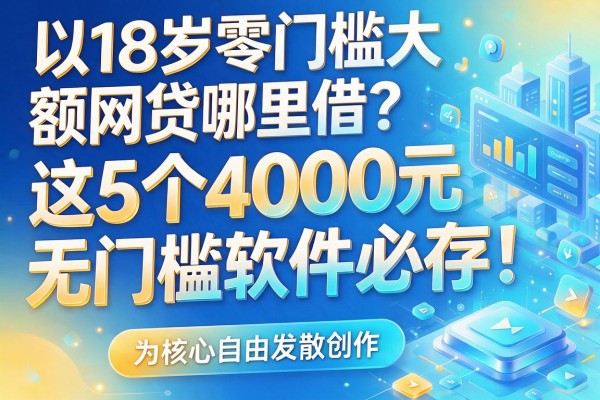 18岁零门槛大额网贷哪里借?这5个4000元无门槛软件必存!
