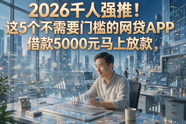 2026千人强推！这5个不需要门槛的网贷APP，借款5000元马上放款