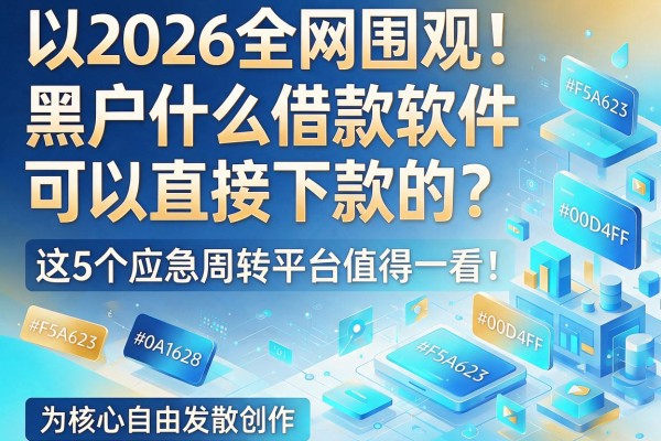 2026全网围观!黑户什么借款软件可以直接下款的?这5个应急周转平台值得一看!