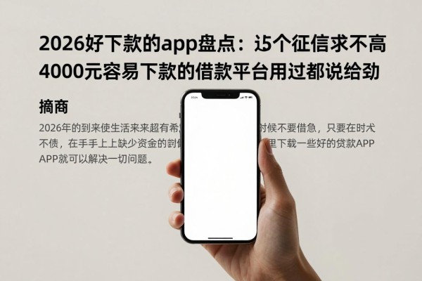 2026好下款的app盘点:这5个对征信要求不高、4000元容易下款的借款平台用过都说给力