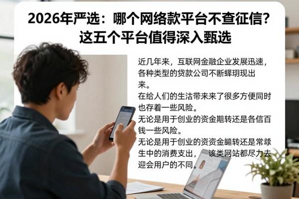 2026年严选：哪个网络贷款平台不查征信？这五个平台值得深入甄选！