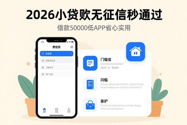 2026小额贷款无征信秒通过，这几家借款50000门槛低APP省心实用