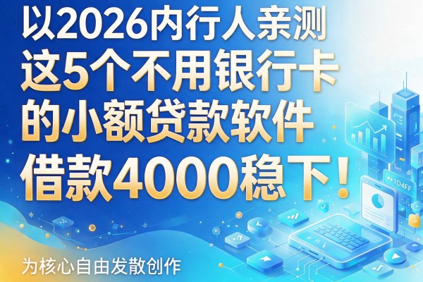 2026内行人亲测：这5个不用银行卡的小额贷款软件，借款4000稳下！