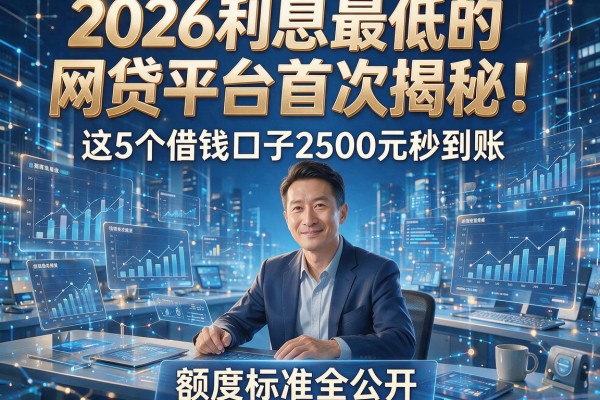2026利息最低的网贷平台首次揭秘！这5个借钱口子2500元秒到账，额度标准全公开