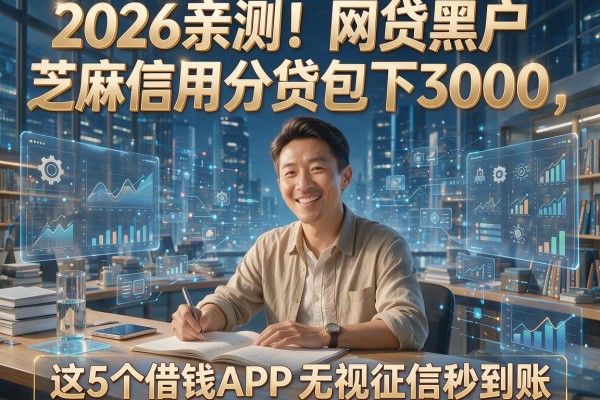 2026亲测！网贷黑户芝麻信用分贷包下3000，这5个借钱APP无视征信秒到账