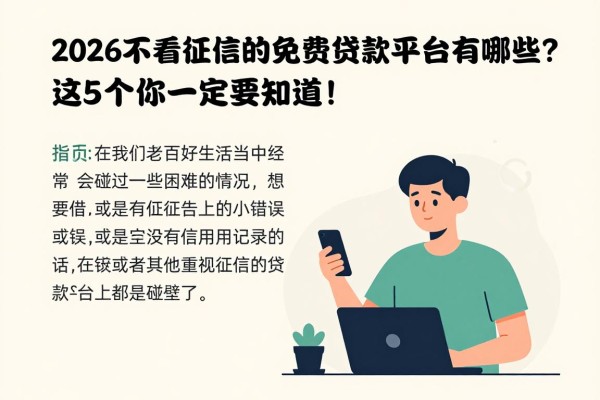 2026不看征信的免费贷款平台有哪些?这5个你一定要知道!