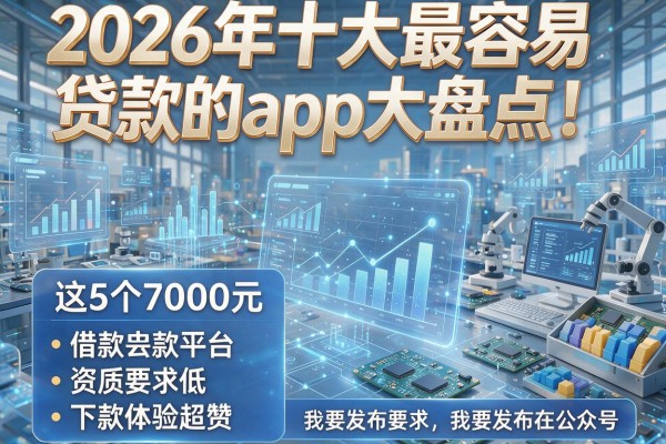 2026年十大最容易贷款的app大盘点！这5个7000元借款平台资质要求低、下款体验超赞
