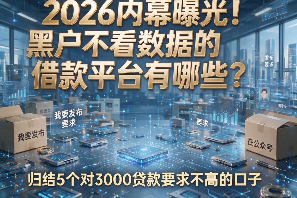 2026内幕曝光！黑户不看数据的借款平台有哪些？归结5个对3000贷款要求不高的口子