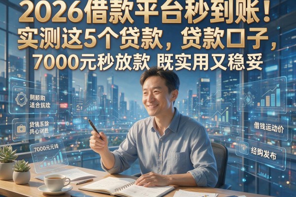 2026借款平台秒到账！实测这5个贷款口子，7000元秒放款既实用又稳妥