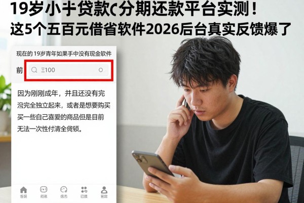19岁小额贷款分期还款平台实测！这5个五百元借款软件2026后台真实反馈爆了
