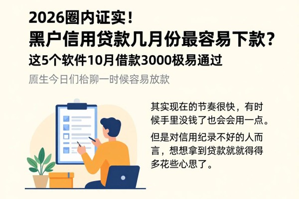 2026圈内证实!黑户信用贷款几月份最容易下款?这5个软件10月借款3000极易通过