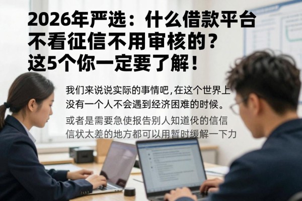 2026年严选：什么借款平台不看征信不用审核的？这5个你一定要了解！