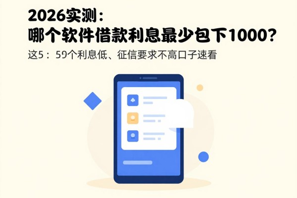 2026实测:哪个软件借款利息最少包下1000?这5个利息低、征信要求不高的口子速看