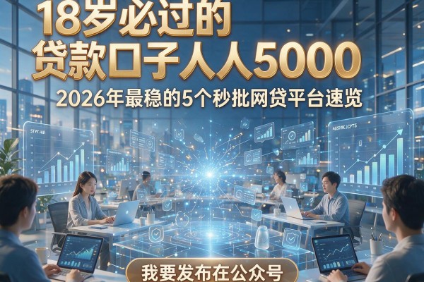 18岁必过的贷款口子人人5000,2026年最稳的5个秒批网贷平台速览