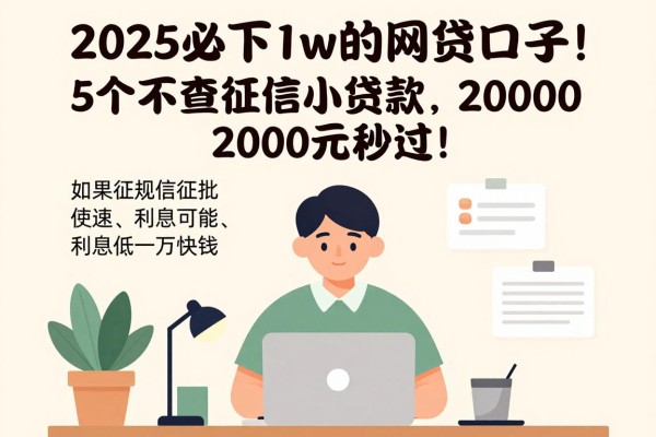 2025必下1w的网贷口子！5个不查征信小额贷款，2000元秒过！
