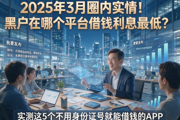 2025年3月圈内实情！黑户在哪个平台借钱利息最低？实测这5个不用身份证号就能借钱的APP