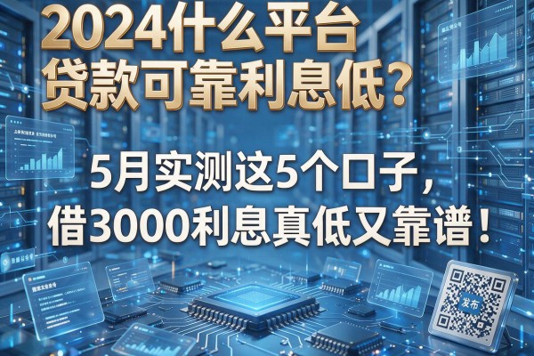 2024什么平台贷款可靠利息低？5月实测这5个口子，借3000利息真低又靠谱！