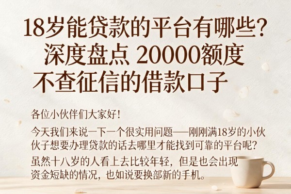 18岁能贷款的平台有哪些？深度盘点20000额度不查征信的借款口子