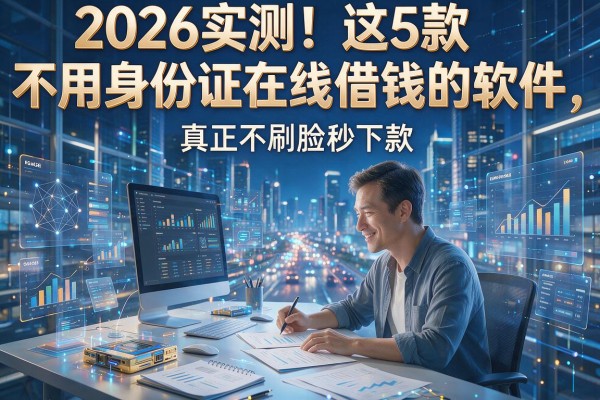 2026实测！这5款不用身份证在线借钱的软件，真正不刷脸秒下款