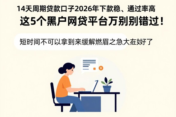 14天周期贷款口子2026年下款稳、通过率高，这5个黑户网贷平台千万别错过！