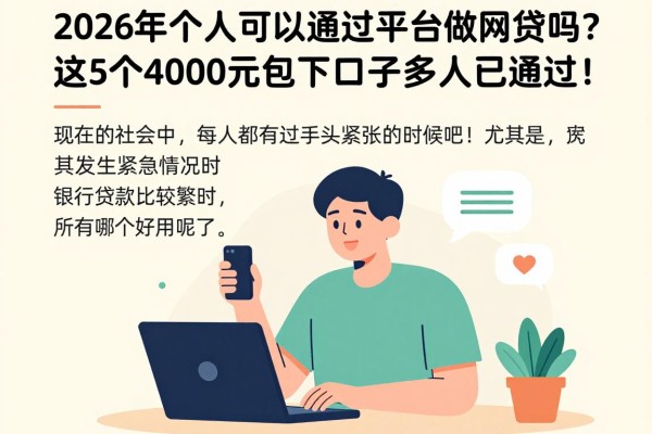 2026年个人可以通过平台做网贷吗?这5个4000元包下口子多人已通过!