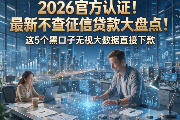 2026官方认证！最新不查征信贷款大盘点：这5个黑口子无视大数据直接下款