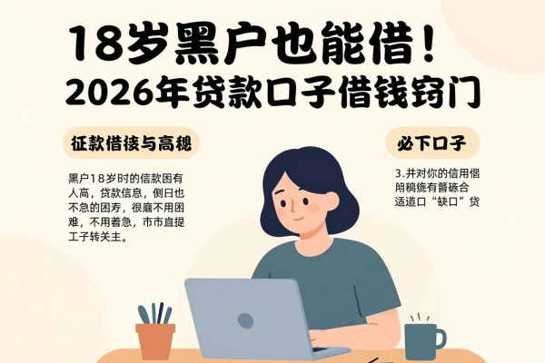 18岁黑户也能借！2026年贷款口子借钱窍门，精选五个对征信要求不高的必下口子