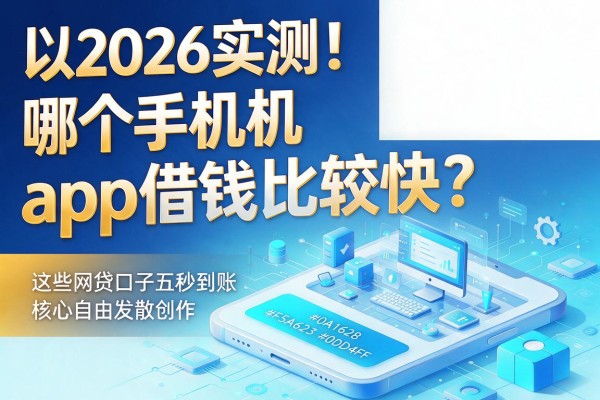 2026实测！哪个手机app借钱比较快？这些网贷口子五秒到账