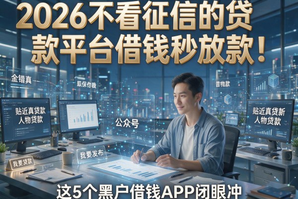 2026不看征信的贷款平台借钱秒放款！这5个黑户借钱APP闭眼冲