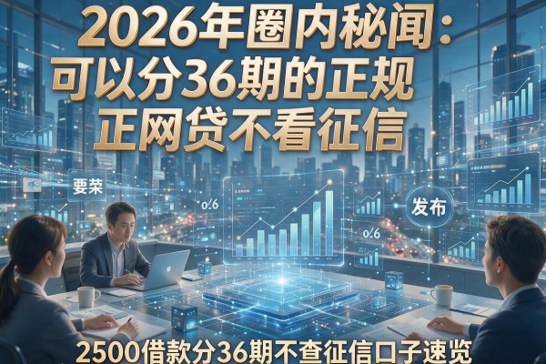 2026年圈内秘闻:可以分36期的正规网贷不看征信,2500借款分36期不查征信口子速览