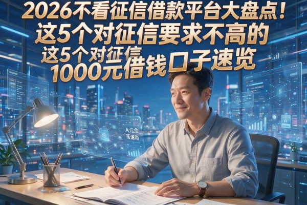 2026不看征信借款平台大盘点！这5个对征信要求不高的1000元借钱口子速览