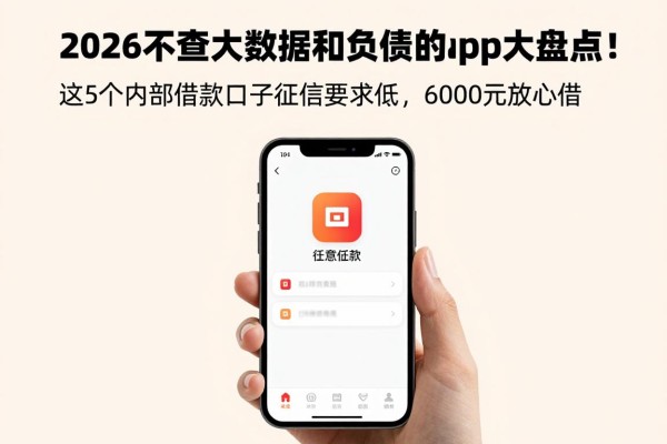 2026不查大数据和负债的app大盘点!这5个内部借款口子征信要求低,6000元放心借