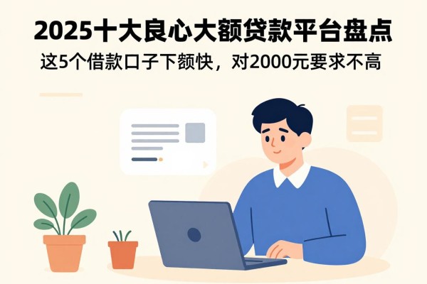 2025十大良心大额贷款平台盘点：这5个借款口子下款快，对2000元要求不高