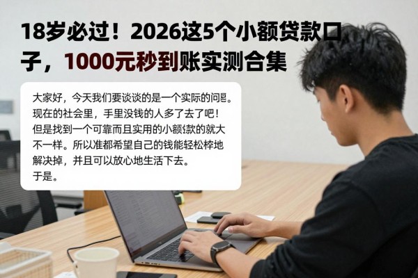 18岁必过！2026这5个小额贷款口子，1000元秒到账实测合集