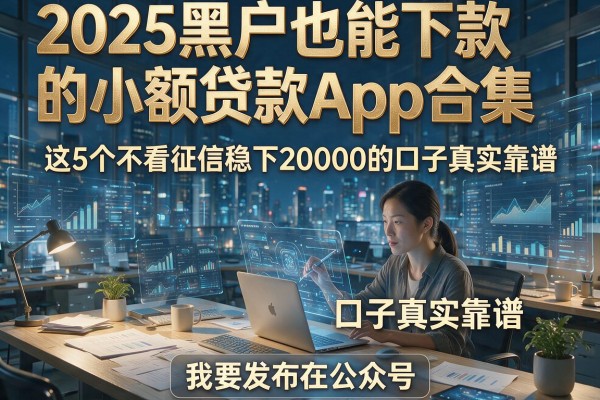 2025黑户也能下款的小额贷款App合集,这5个不看征信稳下20000的口子真实靠谱!