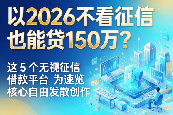 2026不看征信也能贷150万?这5个无视征信借款平台速览