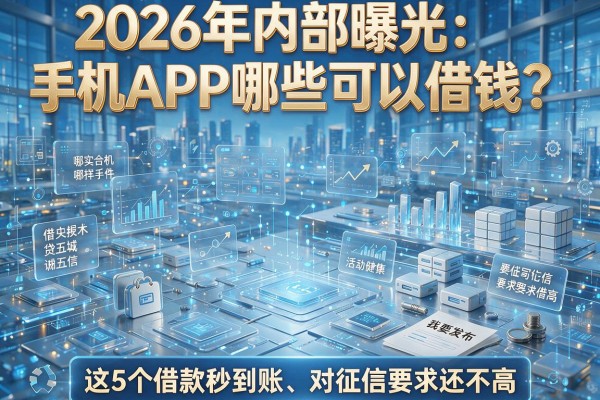 2026年内部曝光：手机APP哪些可以借钱？这5个借款秒到账、对征信要求还不高！