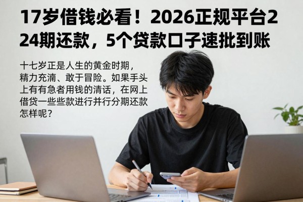 17岁借钱必看!2026正规平台24期还款,5个贷款口子速批到账
