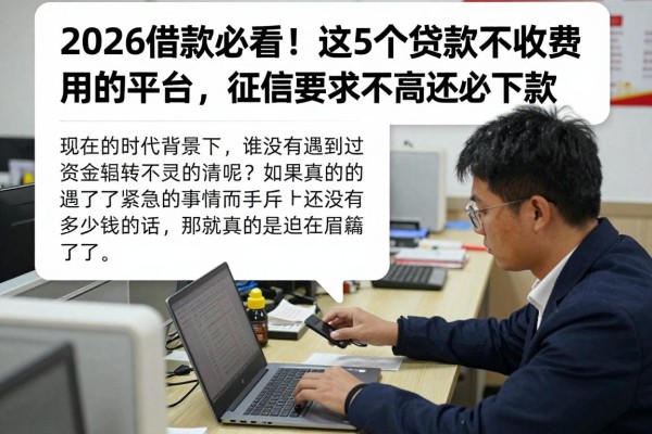 2026借款必看！这5个贷款不收费用的平台，征信要求不高还必下款