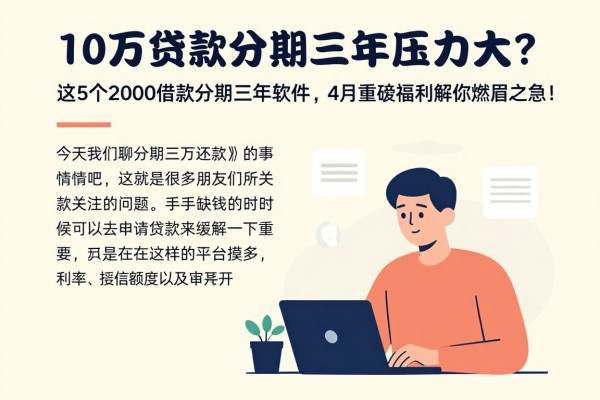 10万贷款分期三年压力大?这5个2000借款分期三年软件,4月重磅福利解你燃眉之急!