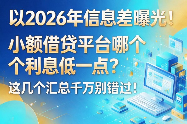 2026年信息差曝光！小额借贷平台哪个利息低一点？这几个汇总千万别错过！