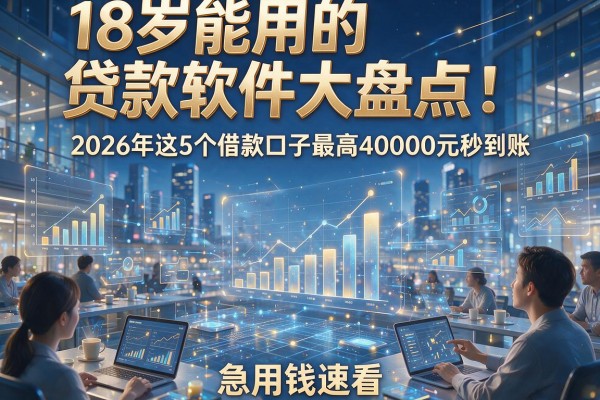 18岁能用的贷款软件大盘点：2026年这5个借款口子最高40000元秒到账，急用钱速看