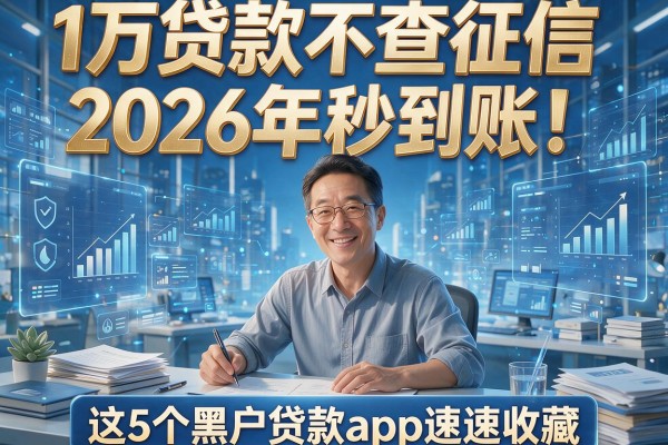 1万贷款不查征信，2026年秒到账！这5个黑户贷款App速速收藏